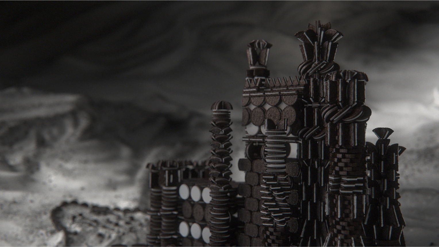 Fortress from Game of Thrones, sculpted out of Oreo Cookies