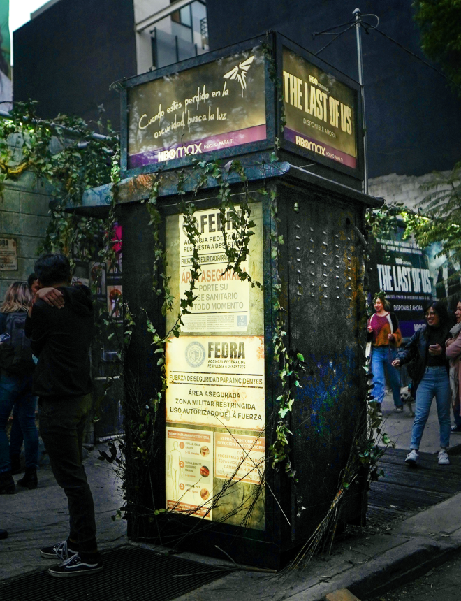 HBO's The Last Of Us Billboard Virtual Activation Apocalyptic Phone Box