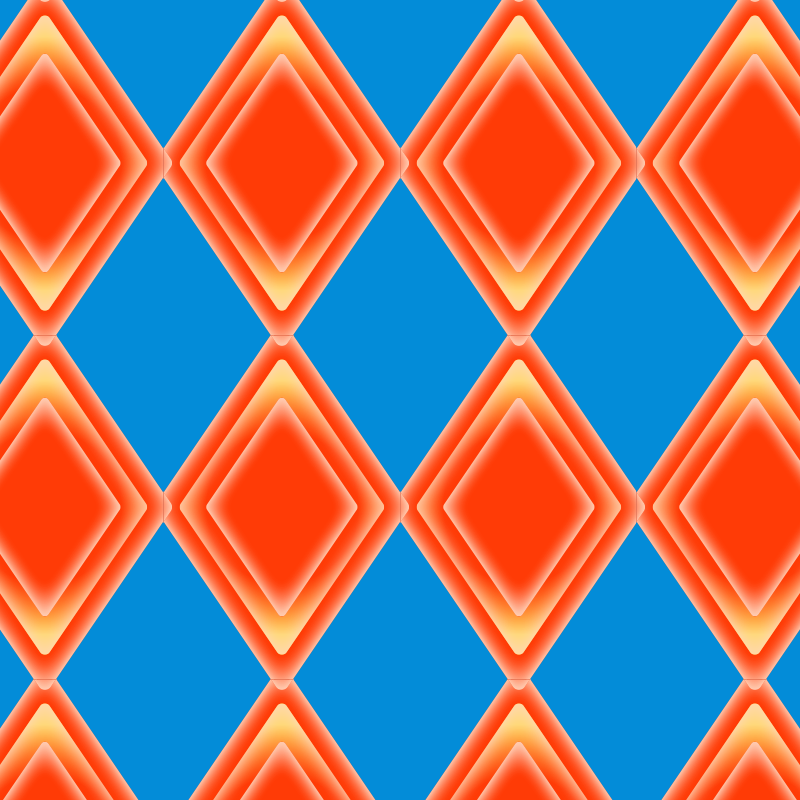 1980's inspired graphic design orange on blue